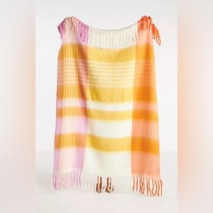 Anthropologie Mohair Plaid Throw NEW